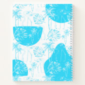 Gepersonaliseerde palmbomen en flamingo turquoise notitieboek (Achterkant)