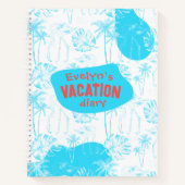 Gepersonaliseerde palmbomen en flamingo turquoise notitieboek (Voorkant)