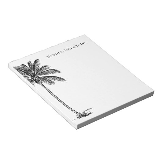 Gepersonaliseerde  palmboom notitieblok (Schuin)