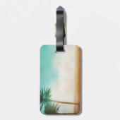 Gepersonaliseerde palmboom op het strand Bagagelab Bagagelabel (Achterkant verticaal)