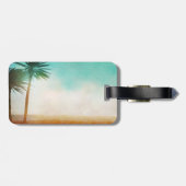 Gepersonaliseerde palmboom op het strand Bagagelab Bagagelabel (Achterkant horizontaal)