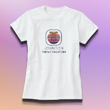Gepersonaliseerde palmboom T-shirt voor de familie