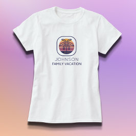 Gepersonaliseerde palmboom T-shirt voor de familie