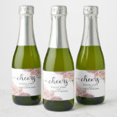 Gepersonaliseerde pampas gras bloemen gejuich brui sparkling wijnetiket (Flessen)