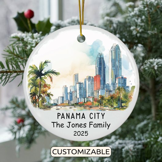 Gepersonaliseerde Panama City Ornament, Panama Keramisch Ornament