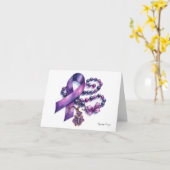 Gepersonaliseerde Pancreaskanker Gebed Rozenkrans Kaart (Gele Bloem)