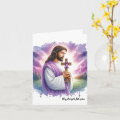 Gepersonaliseerde pancreaskanker Jezus sympathie Kaart (Gele Bloem)