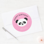 Gepersonaliseerde Panda Beer Kawaii Verjaardagsmei Ronde Sticker (Envelop)