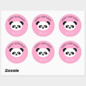 Gepersonaliseerde Panda Beer Kawaii Verjaardagsmei Ronde Sticker (Vel)