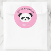 Gepersonaliseerde Panda Beer Kawaii Verjaardagsmei Ronde Sticker (Tas)