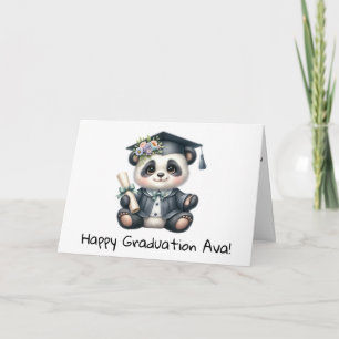 Gepersonaliseerde Panda Beer Kindergarten Afstuder Kaart