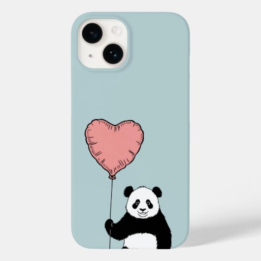 Gepersonaliseerde Panda Holding Heart Balloon – Zo Case-Mate iPhone Case (Achterkant)