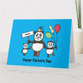 Gepersonaliseerde Panda Party Vaderdag Kaart (Voorkant)