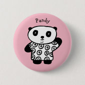Gepersonaliseerde Pandy de Panda Ronde Button 5,7 Cm (Voorkant)