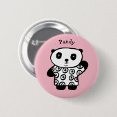 Gepersonaliseerde Pandy de Panda Ronde Button 5,7 Cm (Voorkant /achterkant)