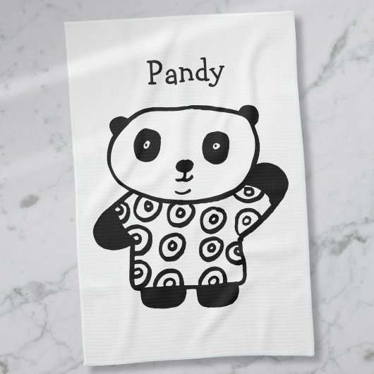 Gepersonaliseerde Pandy de Panda Theedoek