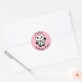 Gepersonaliseerde Pandy de Panda Verjaardagsfeest Ronde Sticker (Envelop)