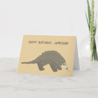 Gepersonaliseerde Pangolin Verjaardag Kaart