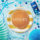 Gepersonaliseerde pannenkoek en pyjama verjaardag papieren bordje (Feest)