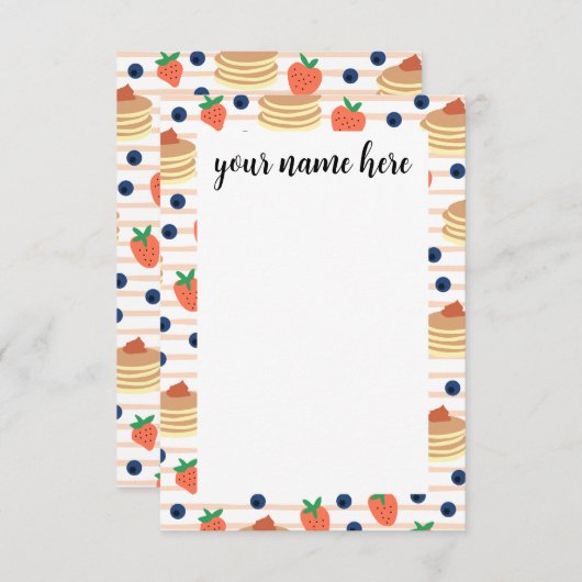 Gepersonaliseerde pannenkoeken en bessen Notecards Bedankkaart (Voorkant / Achterkant)