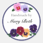 Gepersonaliseerde Pansies Floral Handmade Label (Voorkant)