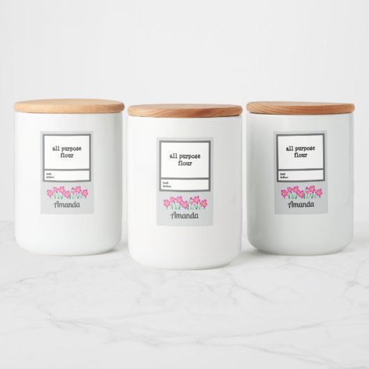 Gepersonaliseerde Pantry Essential Jar Voedselcontainer Etiket (Flessen)