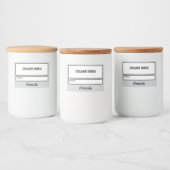 Gepersonaliseerde Pantry Essential Jar Voedselcontainer Etiket (Flessen)