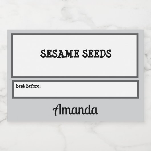 Gepersonaliseerde Pantry Essential Jar Voedselcontainer Etiket (Enkel label)