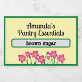 Gepersonaliseerde Pantry Essential Jar Voedselcontainer Etiket (Enkel label)