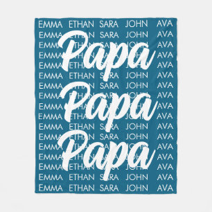 Gepersonaliseerde Papa Custom kleinkinderen Namen Fleece Deken