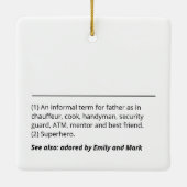 Gepersonaliseerde papa definitie modern eenvoudig  keramisch ornament (Achterkant)