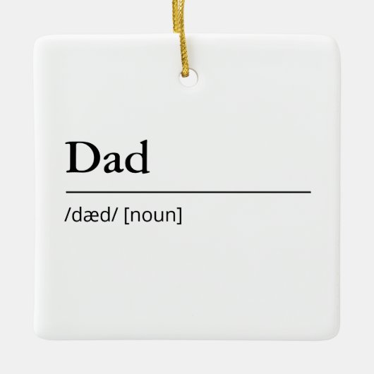 Gepersonaliseerde papa definitie modern eenvoudig  keramisch ornament (Voorkant)