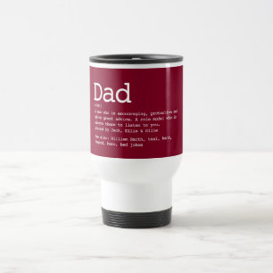 Gepersonaliseerde papa-definitie moderne burgundy reisbeker