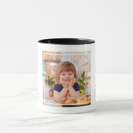 Gepersonaliseerde Papa Est Year Grandkid Naam Foto Mok (Midden)