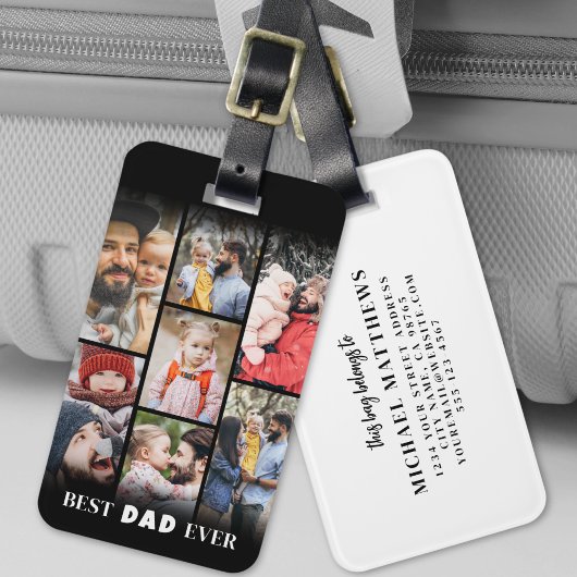 Gepersonaliseerde papa foto bagagelabel