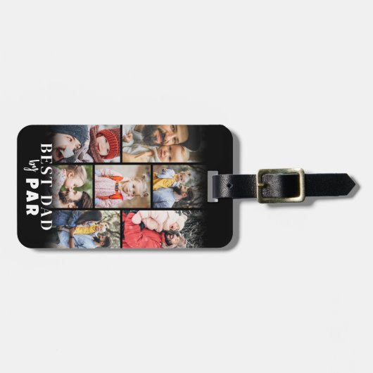 Gepersonaliseerde papa foto golf bagagelabel (Voorkant horizontaal)