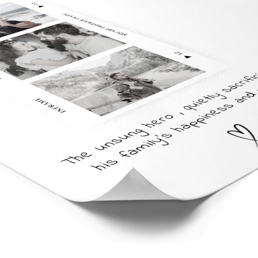 Gepersonaliseerde papa foto roll minimale gift poster (Hoek)