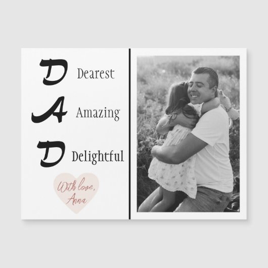 Gepersonaliseerde papa foto | Vaderdag Magnetische (Voorkant)