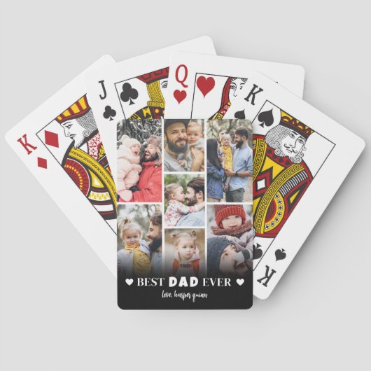 Gepersonaliseerde papa fotocollage pokerkaarten (Achterkant)