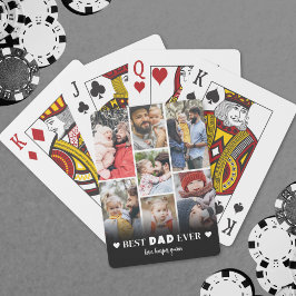 Gepersonaliseerde papa fotocollage pokerkaarten