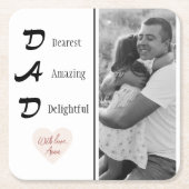 Gepersonaliseerde papa fotopapier Onderzetter | va (Voorkant)