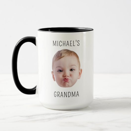Gepersonaliseerde papa Gift Kinder Foto Baby Gezic Mok (Links)
