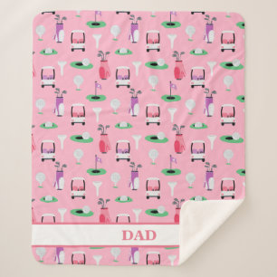 Gepersonaliseerde Papa Golfer Golfcart Golfsport Sherpa Deken