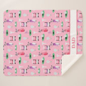 Gepersonaliseerde Papa Golfer Golfcart Golfsport Sherpa Deken (Voorkant (horizontaal))