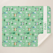 Gepersonaliseerde Papa Golfer Golfcart Golfsport Sherpa Deken (Voorkant (horizontaal))