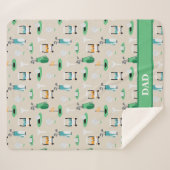 Gepersonaliseerde Papa Golfer Golfcart Golfsport Sherpa Deken (Voorkant (horizontaal))