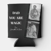 Gepersonaliseerde 'Papa je bent magisch' Twee vade Blikjeskoeler (Voorkant)