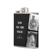 Gepersonaliseerde 'Papa je bent magisch' Twee vade Heupfles (Links)