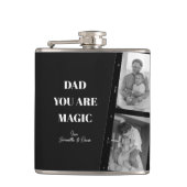 Gepersonaliseerde 'Papa je bent magisch' Twee vade Heupfles (Voorkant)
