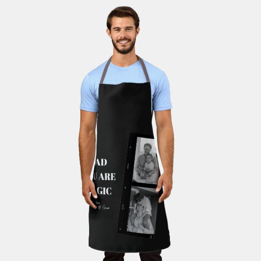 Gepersonaliseerde 'Papa je bent magisch' Twee vade Schort (Gedragen)